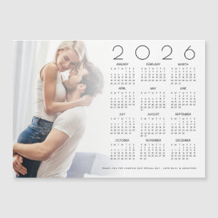 Carte Magnétique 2026 Calendrier Photo Overlay Nouveau mariage Favo