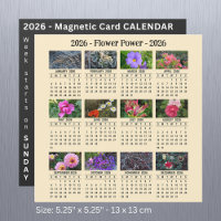 2026 Custom Flower magnétique apricot Calendar SU