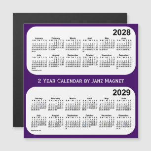 Carte Magnétique 2028-2029 Calendrier de 2 ans pourpre par Janz Mag