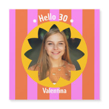 30e anniversaire photo colorée rose jaune tendance