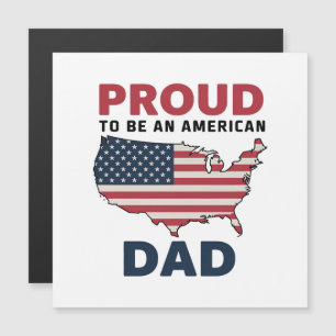 Carte Magnétique 4 juillet Fête des pères patriotique