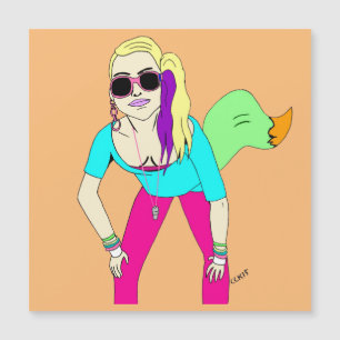 Carte Magnétique 80s foxy fille