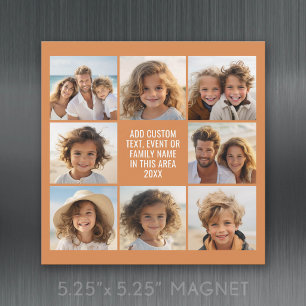 Carte Magnétique 8 Collage de photos - Texte personnalisé - Aimant