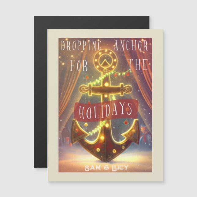 Carte Magnétique Abandonner l'Ancre pour les vacances (Devant / Derrière)