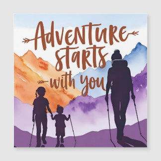 Carte Magnétique "Adventure Mom & Kids - Randonnée Bond Art"