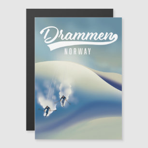 Carte Magnétique Affiche de ski de Drammen Norvège