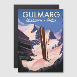 Carte Magnétique Affiche de ski Gulmarg Kashmiri Inde