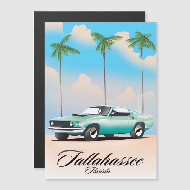 Carte Magnétique Affiche de Tallahassee Florida Travel. (Devant / Derrière)