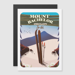 Carte Magnétique Affiche de voyage à ski Mount Bachelor Oregon