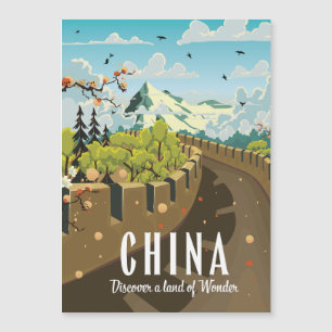 Carte Magnétique Affiche de voyage de la Grande Muraille de Chine