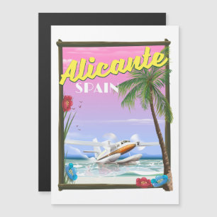 Carte Magnétique Affiche de voyage de style vintage Alicante Espagn