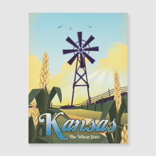 Carte Magnétique Affiche de voyage du Kansas "l'État du blé".