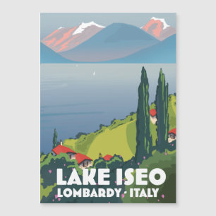 Carte Magnétique Affiche de voyage du lac d'Iseo, Lombardie Italie
