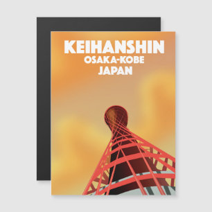 Carte Magnétique Affiche de voyage Keihanshin Osaka Kobe Japon