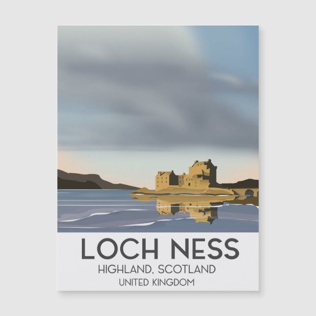 Carte Magnétique Affiche de voyage Loch Ness, Highlands, Écosse (Devant)