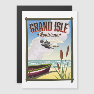 Carte Magnétique Affiche de voyage pour Grand Isle, Louisiane