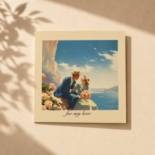 Carte Magnétique Affiche de voyage Romance Vintage French Riviera 