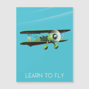 Carte Magnétique Affiche vintage d'avion Lean To Fly