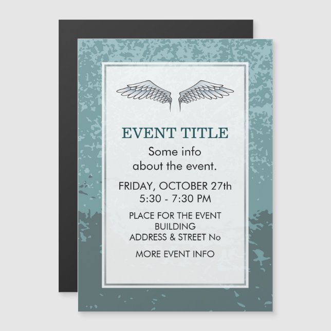 Carte Magnétique ailes bleu-gris (Devant / Derrière)