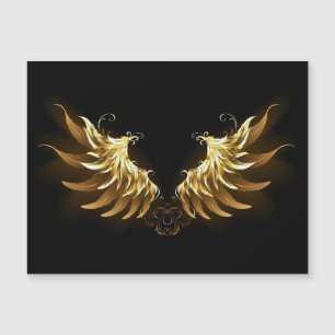 Carte Magnétique Ailes d'Ange d'or sur arrière - plan noir
