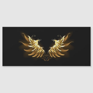 Carte Magnétique Ailes d'Ange d'or sur arrière - plan noir