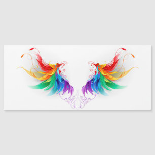 Carte Magnétique Ailes fluffy arc-en-ciel