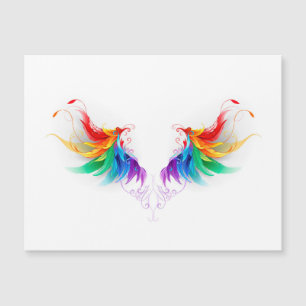 Carte Magnétique Ailes fluffy arc-en-ciel