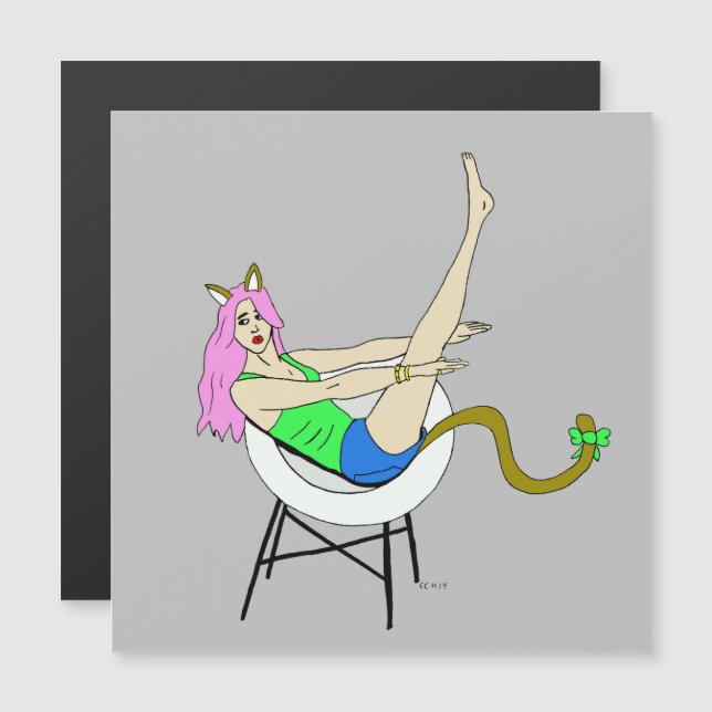 Carte Magnétique aimant catgirl (Devant / Derrière)