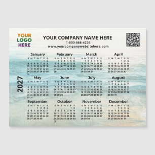 Carte Magnétique Aimant de calendrier océanique QR Logo Nom de l'en