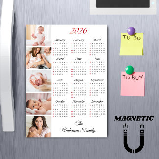 Carte Magnétique Aimant de calendrier personnalisé avec collage de