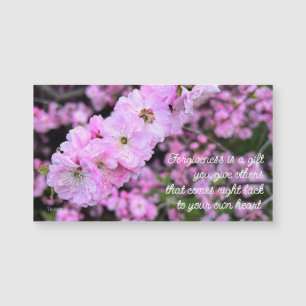 Carte Magnétique Aimant de citation de pardon avec photo de fleurs