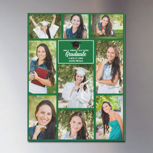 Carte Magnétique Aimant de collage photo de diplômé vert pour la re