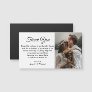 Carte Magnétique aimant de mariage chic classique élégant merci