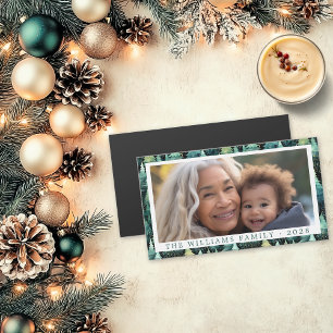 Carte Magnétique Aimant de Noël familial en bois rustique pour phot