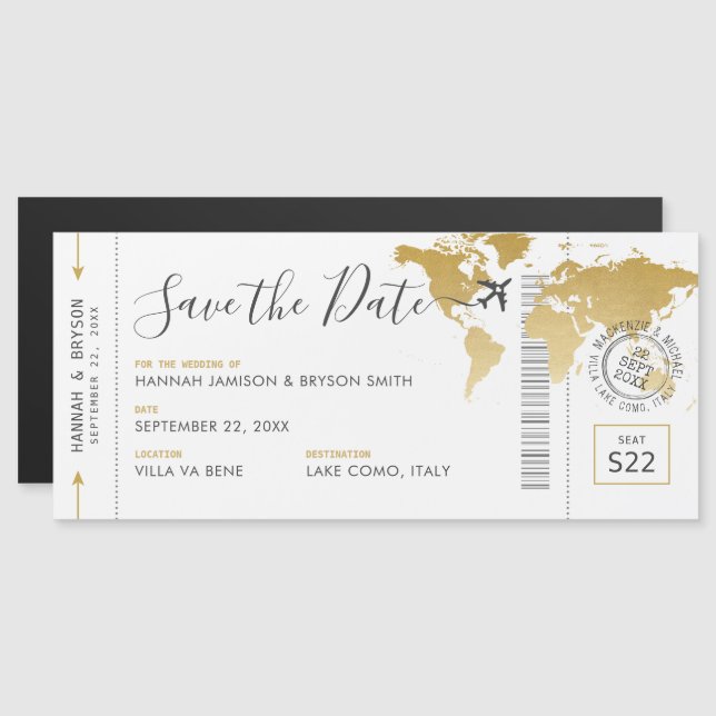 Carte Magnétique Aimant de passe d'embarquement Enregistrer la date (Devant / Derrière)