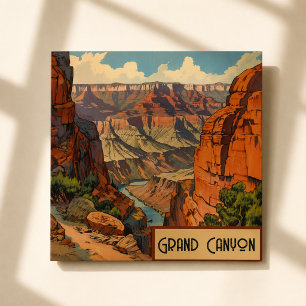 Carte Magnétique Aimant de paysage vintage du Grand Canyon Sud-Oues