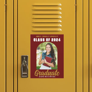 Carte Magnétique Aimant de photo de remise de diplômes Marron Or Pr