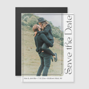 Carte Magnétique Aimant de rappel de date de mariage à typographie