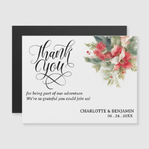 Carte Magnétique Aimant de remerciement de mariage d'hiver ou de No