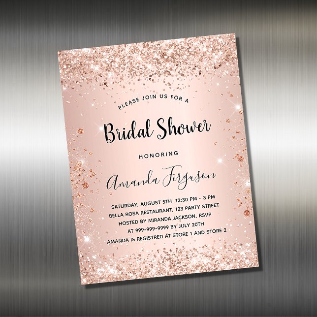 Carte Magnétique Aimant d'invitation pour la nuptiale rose (Créateur téléchargé)