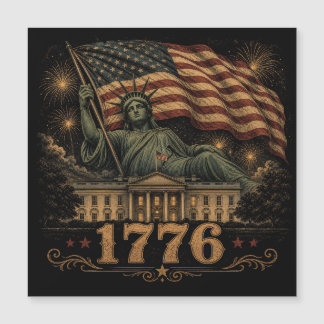Carte Magnétique aimant patriotique américain 1776 Statue de la Lib