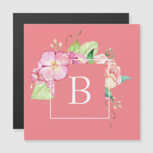 Carte Magnétique Aimant personnalisé aquarelle rose girly féminin