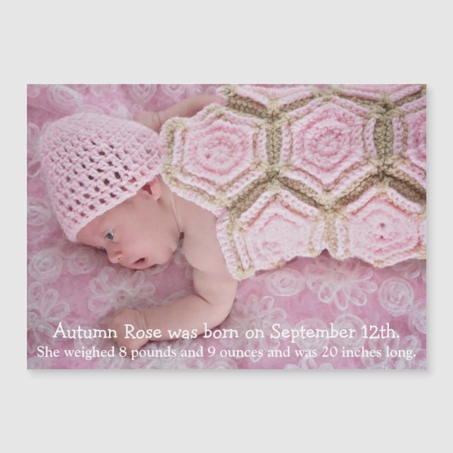 Carte Magnétique Aimant pour annonce de naissance personnalisée (Devant)