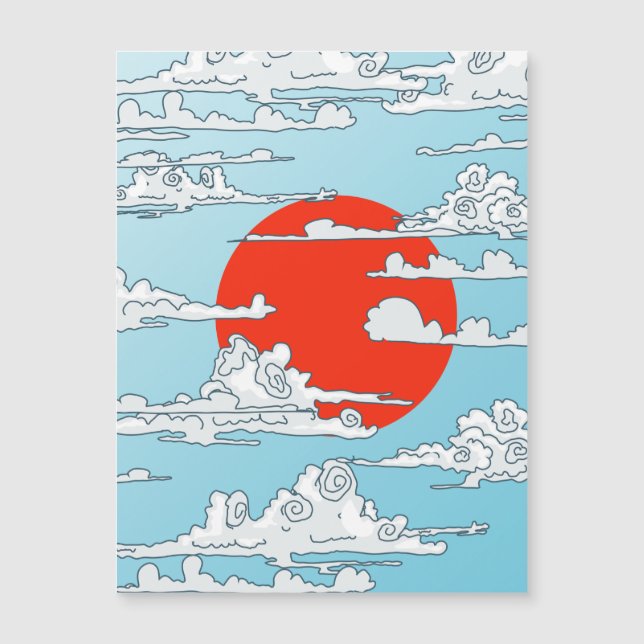 Carte Magnétique aimant soleil levant japonais (Devant)