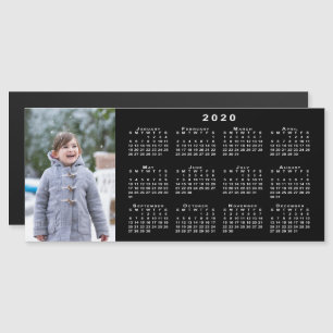 Carte Magnétique Ajouter votre calendrier photo 2020 sur noir