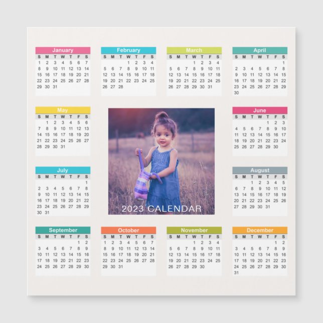 Carte Magnétique Ajouter Votre Propre Calendrier Photo Personnalisé (Devant)