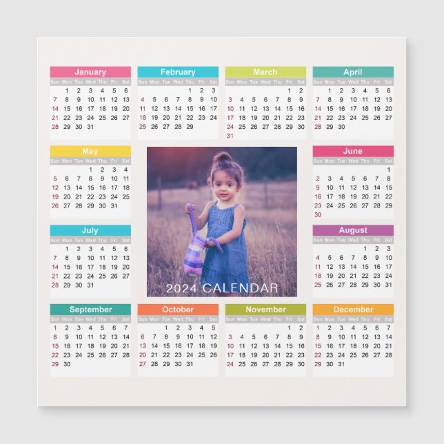 Carte Magnétique Ajouter Votre Propre Calendrier Photo Personnalisé (Devant)