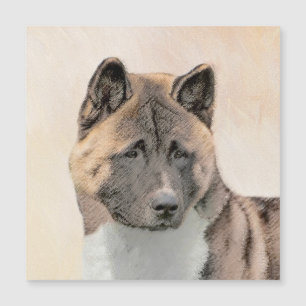 Carte Magnétique Akita Peinture - Cute Original Chien Art