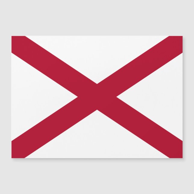 Carte Magnétique Alabama : Drapeau croisé de St Andrew Crimson (Devant)