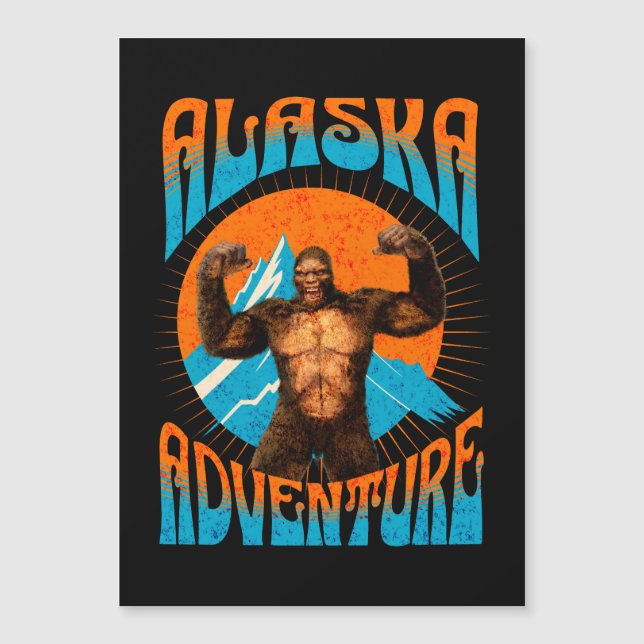 Carte Magnétique Alaska Adventure Funny Sasquatch (Devant)